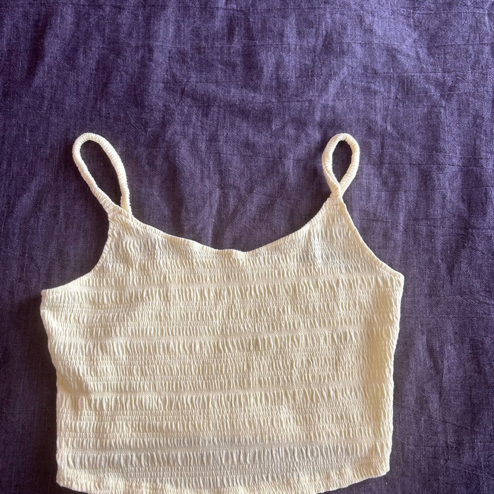 Cream Textured Women's Top